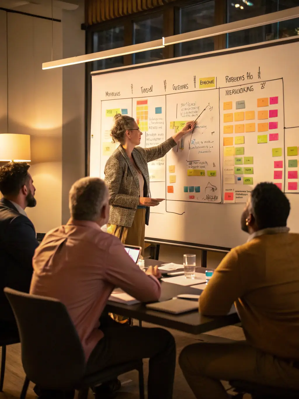 An image of a facilitator leading a team workshop on digital change, with charts and engagement activities, representing Transformare's Change Management Consulting.