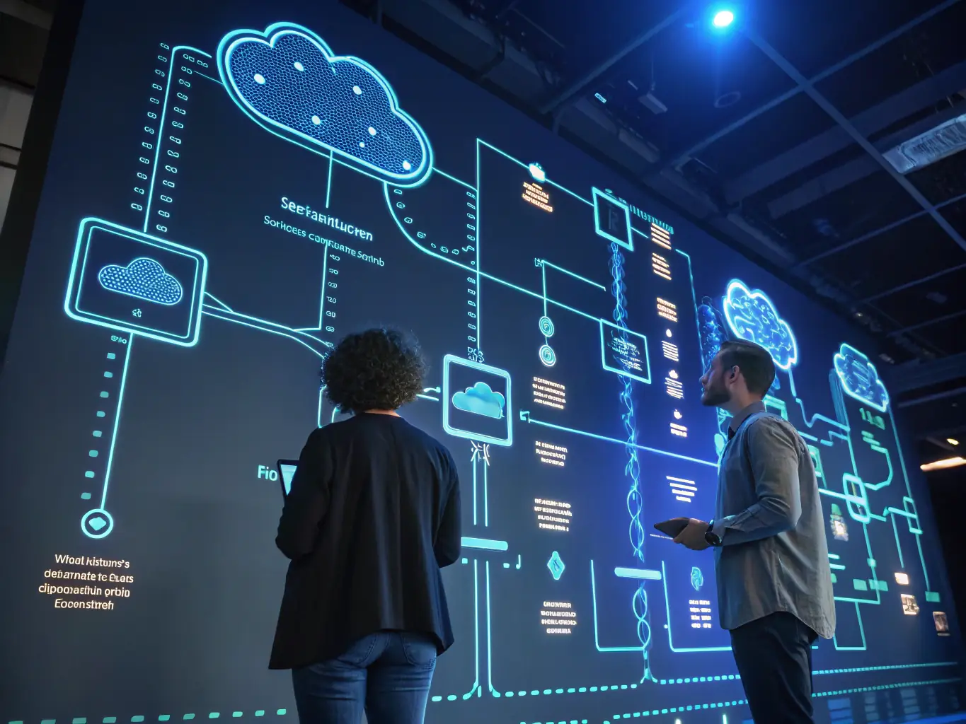 An image depicting a simplified tech stack diagram, highlighting key components and integrations, symbolizing Transformare's approach to tech stack evaluation and simplification.