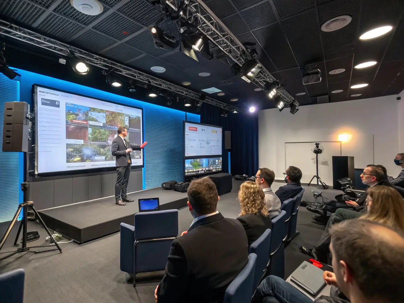 A workshop setting where Transformare consultants are training employees on new software, emphasizing ease of use and practical application.