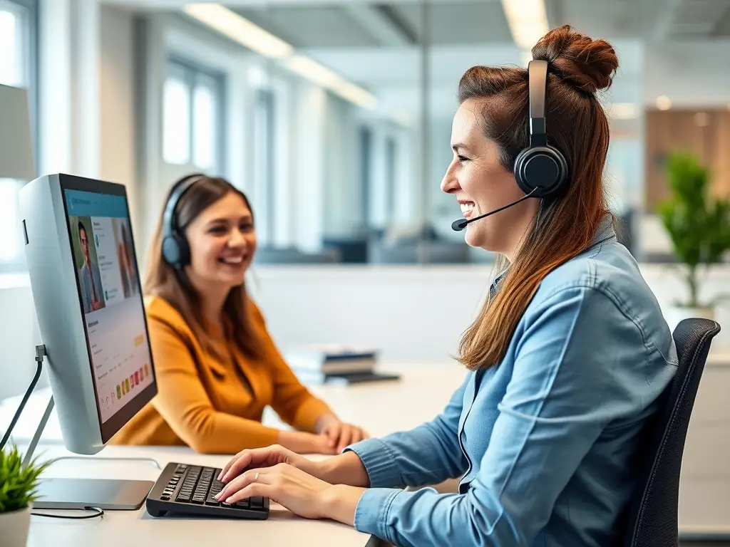 A customer service representative assisting a client via video call, emphasizing Transformare's commitment to improving customer experience.